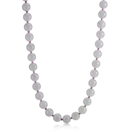 9.9mm Lavender Jade Bead Necklace