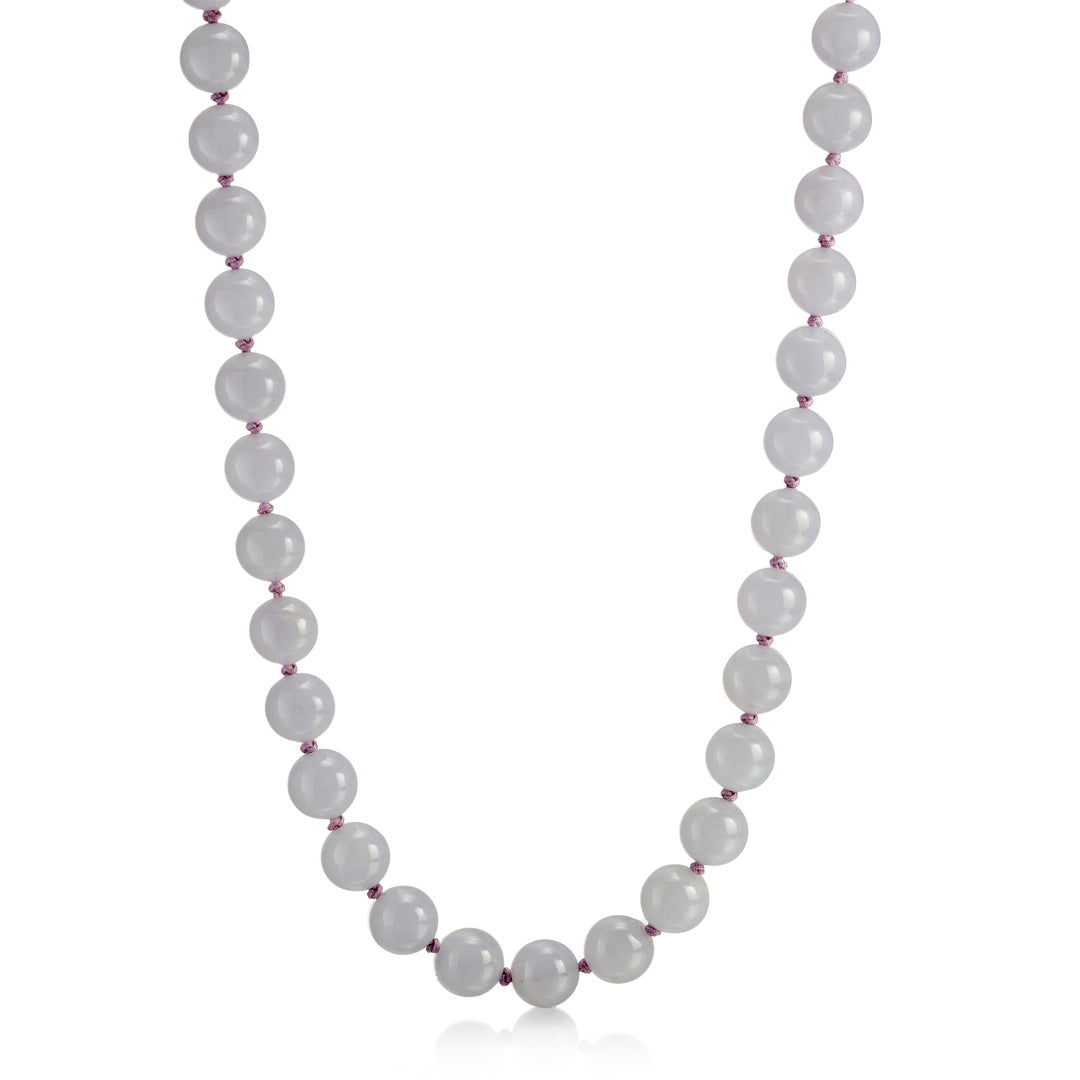 9.9mm Lavender Jade Bead Necklace