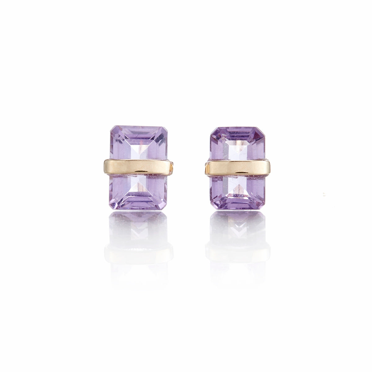 Melissa Joy Manning Bezel-Wrapped Amethyst Stud Earrings