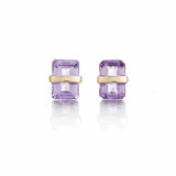 Melissa Joy Manning Bezel-Wrapped Amethyst Stud Earrings