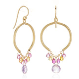 Sapphire & Amethyst Drop Ring Earrings