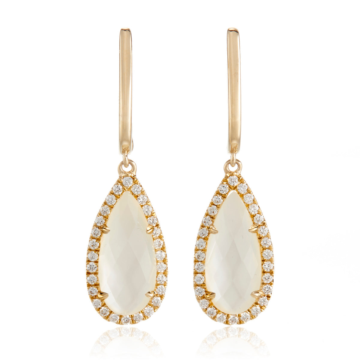 Doves White Orchid Mother-of-Pearl & Diamond Drop Earrings