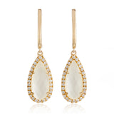 White Orchid Mother-of-Pearl & Diamond Drop Earrings