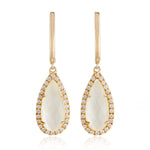 Doves White Orchid Mother-of-Pearl & Diamond Drop Earrings