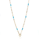 Turquoise Charm Ring Necklace