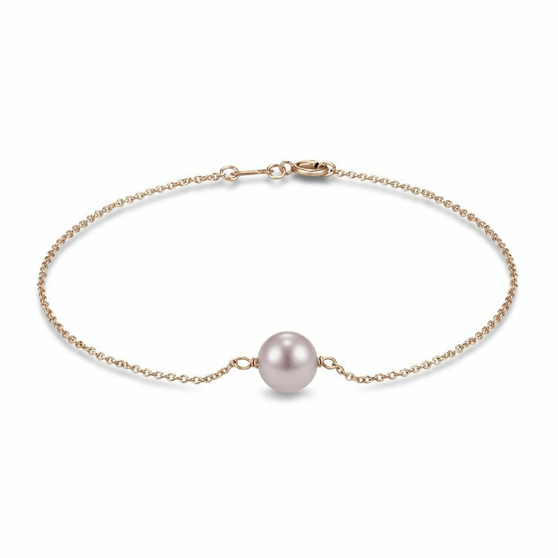 7mm Pink Pearl Single Station Bracelet
