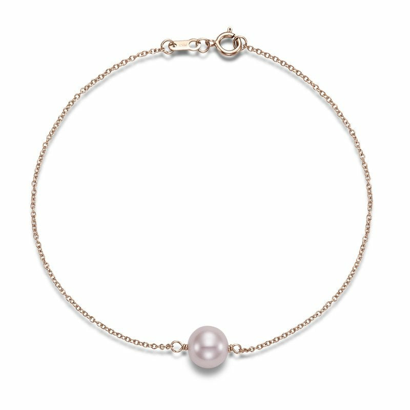 7mm Pink Pearl Single Station Bracelet