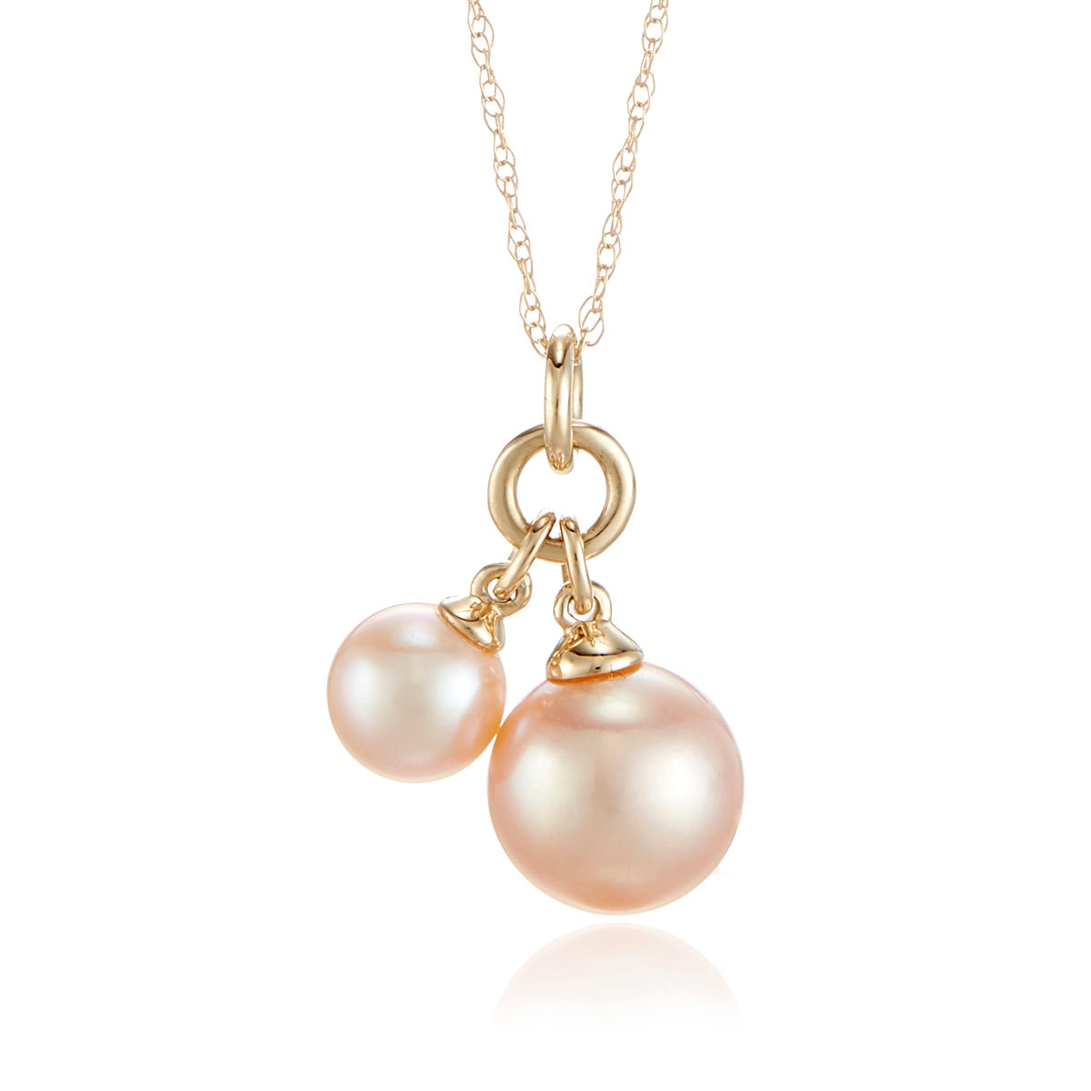 Pink Pearl Double Pendant Necklace