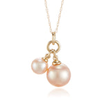 Pink Pearl Double Pendant Necklace