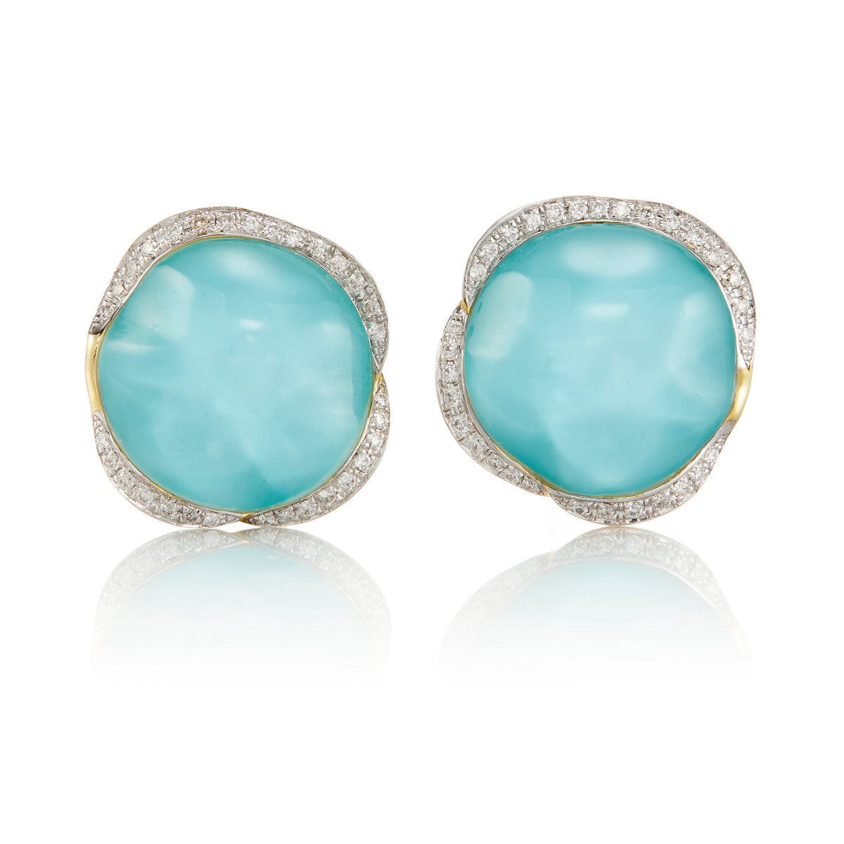 Turquoise & Topaz Pool Doublet Earrings