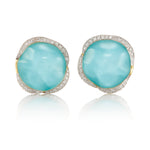 Turquoise & Topaz Pool Doublet Earrings