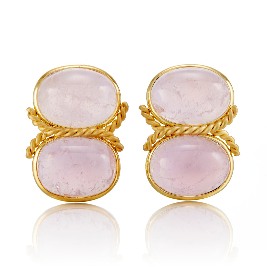 Kunzite Double Rope Earrings