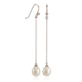 Gump's Signature Silver Chain & Pearl Drop Earrings