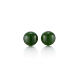 7mm Green Nephrite Jade Bead Earrings