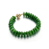 11mm Siberian Green Nephrite Jade Disc Bracelet