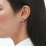 Blue Daisy Double Earrings