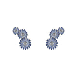 Georg Jensen Blue Daisy Triplet Earrings