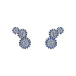 Georg Jensen Blue Daisy Triplet Earrings