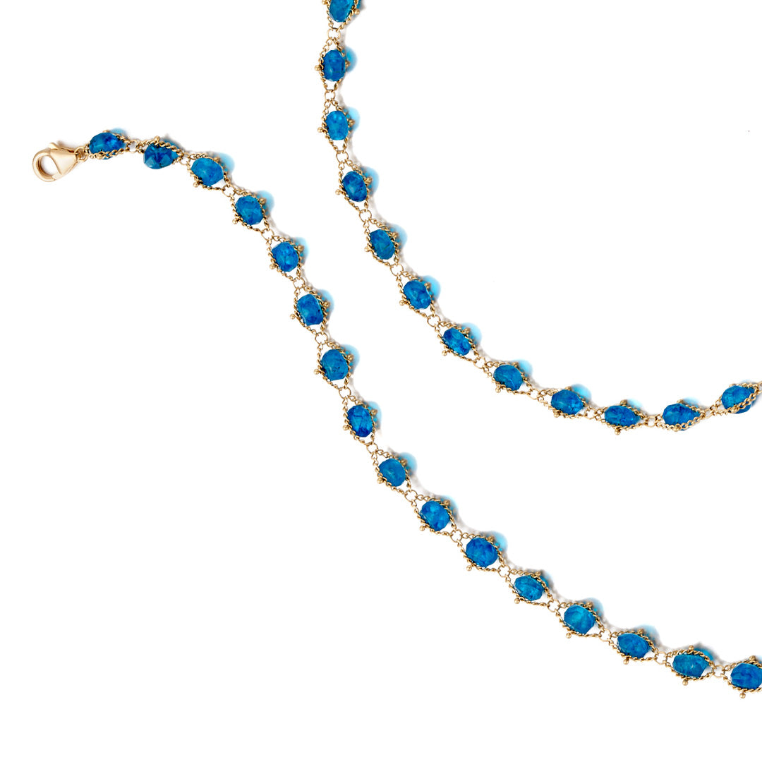 Midnight Apatite Woven Necklace