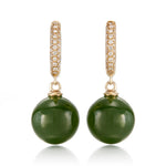 Gump's Signature Soho Earrings in Green Jade & Diamonds
