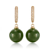 Gump's Signature Soho Earrings in Green Jade & Diamonds