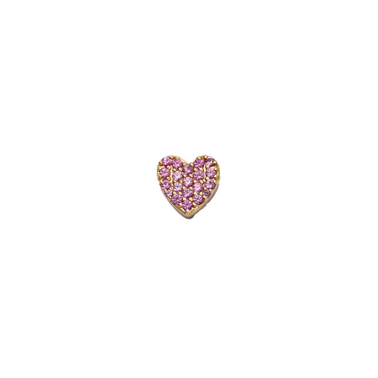 Loquet London Pavé Pink Sapphire Heart Charm