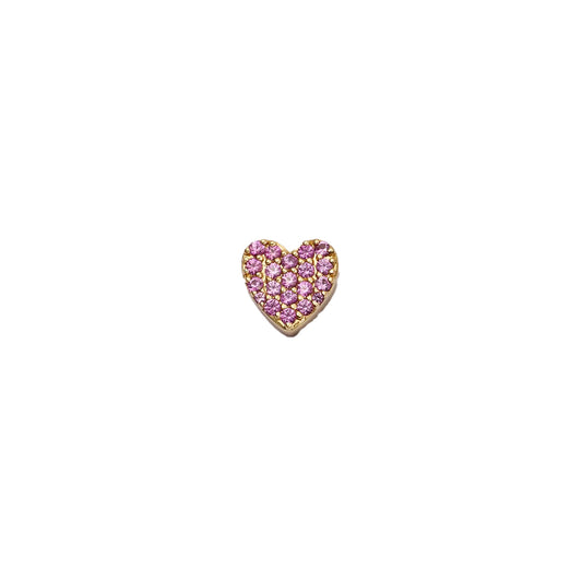 Loquet London Pavé Pink Sapphire Heart Charm