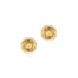 Asscher-Cut Earrings in Citrine