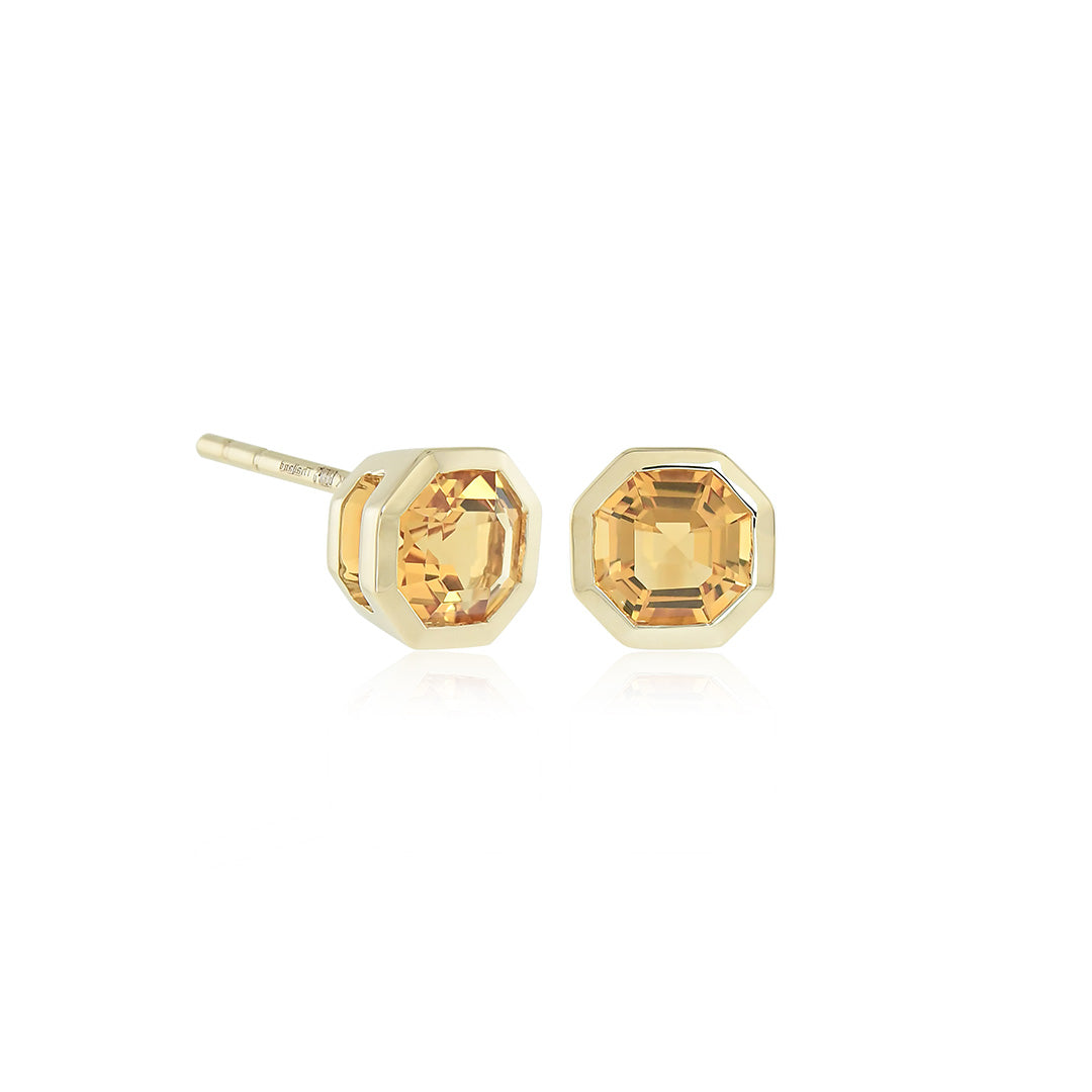 Gump's Signature Asscher-Cut Earrings in Citrine