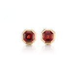 Asscher-Cut Earrings in Garnets