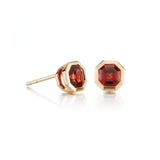 Asscher-Cut Earrings in Garnets