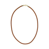 Gump's Signature Men's Braided Leather Necklace, Brown