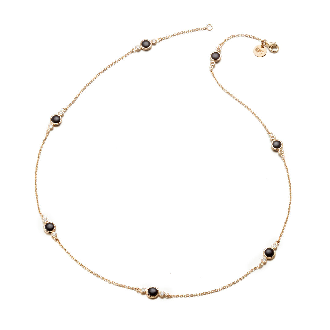 Gump's Signature Station Necklace in Black Jade & Diamonds