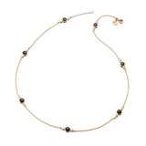 Station Necklace in Black Jade & Diamonds
