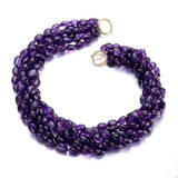 Amethyst Pebble 6-Strand Twist Necklace