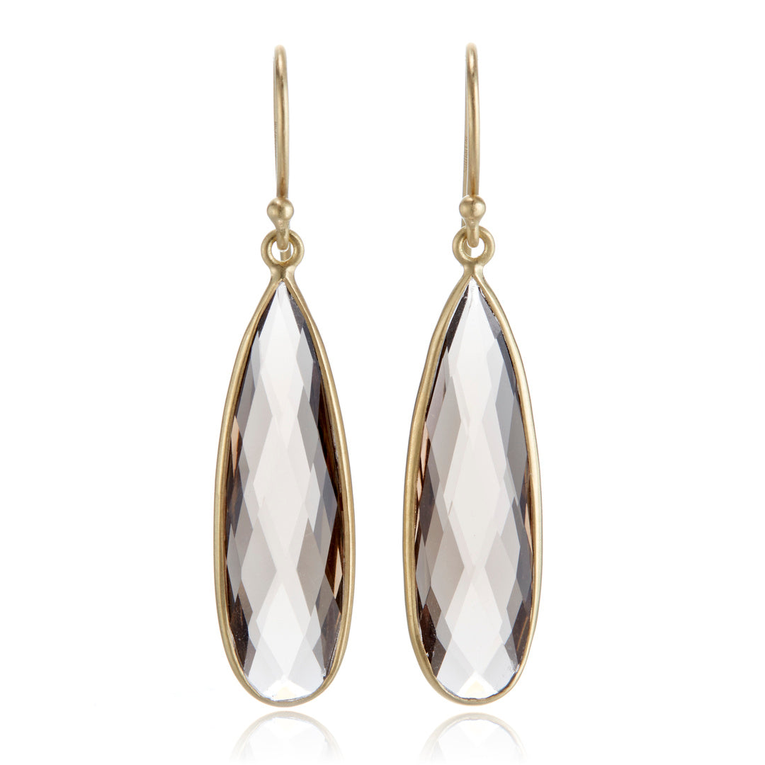 Kothari Smokey Quartz Teardrop Earrings