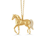 Doves Horse Pendant Necklace