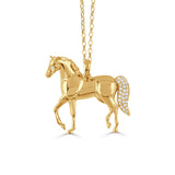 Doves Horse Pendant Necklace