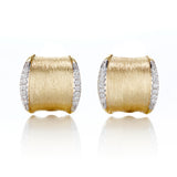 Brushed Gold & Diamond Cuff Earrings