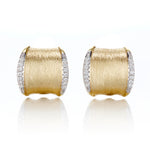 Brushed Gold & Diamond Cuff Earrings