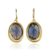 Labradorite Oval Swirl Earrings