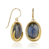 Labradorite Oval Swirl Earrings