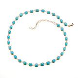 Turquoise Bezel-Set Oval Necklace