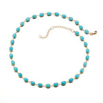 Turquoise Bezel-Set Oval Necklace