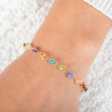 Multi-Colored Gemstone Woven Bracelet