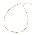Pink Sapphire Triple Oval Station Necklace