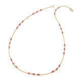 Pink Sapphire Triple Oval Station Necklace
