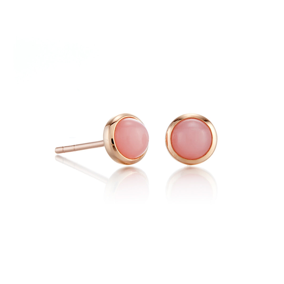5mm Pink Opal Earrings