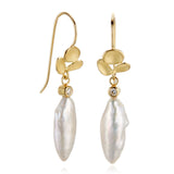 Pearl Slender Drop Earrings