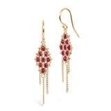Woven Lattice Ruby Earrings